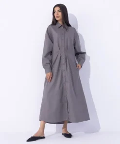 Online Sapphire Blended Linen Dress Grey