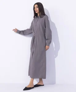 Online Sapphire Blended Linen Dress Grey