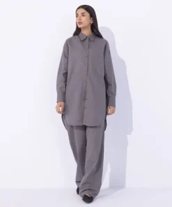 Online Sapphire Blended Linen Shirt Grey