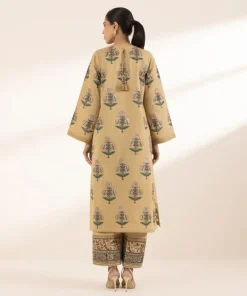 Hot Sapphire Block Printed Lawn Shirt Brown