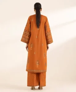 Sale Sapphire Block Printed Lawn Shirt Orange