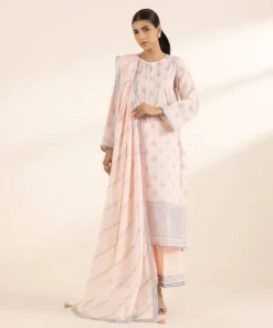 Clearance Sapphire Block Printed Lawn Shirt Pink