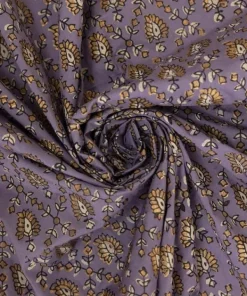 Online Sapphire Block Printed Voile Dupatta Purple