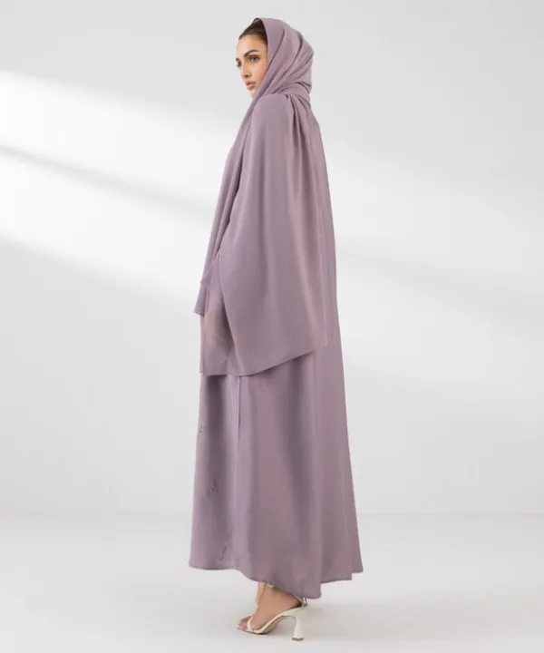 Hot Sapphire Button Through Abaya Set pink
