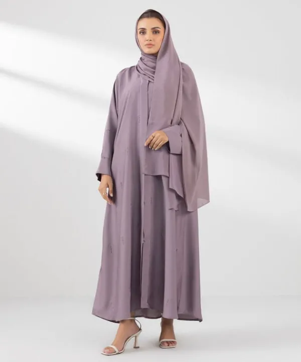Hot Sapphire Button Through Abaya Set pink