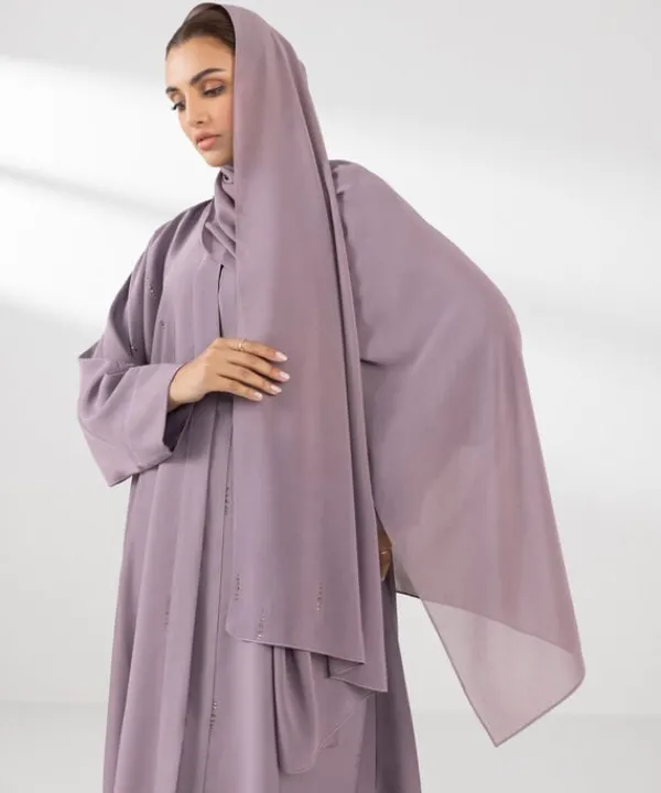 Hot Sapphire Button Through Abaya Set pink