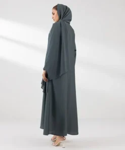 New Sapphire Button Through Kimono Abaya green