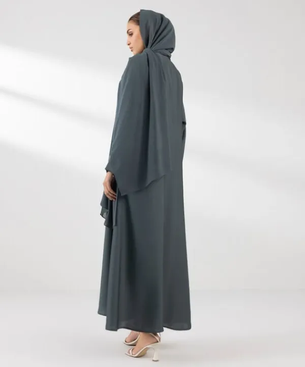 New Sapphire Button Through Kimono Abaya green