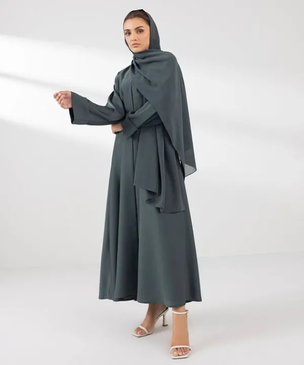 New Sapphire Button Through Kimono Abaya green