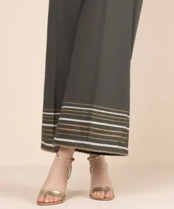 Fashion Sapphire Cambric Flared Pants Green