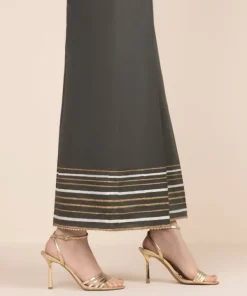 Fashion Sapphire Cambric Flared Pants Green