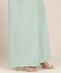 Sale Sapphire Cambric Flared Pants Mint Green