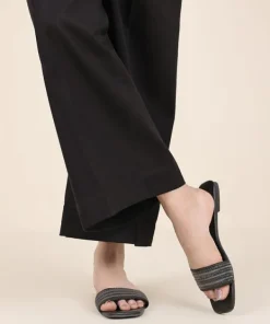 Hot Sapphire Cotton Flared Pants Black