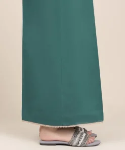 Hot Sapphire Cotton Satin Flared Pants Turquoise