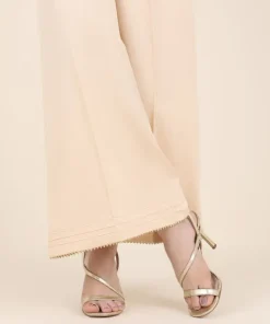 Outlet Sapphire Cotton Satin Flared Pants Biege