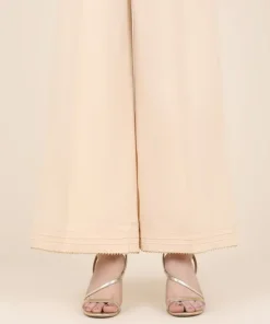 Outlet Sapphire Cotton Satin Flared Pants Biege