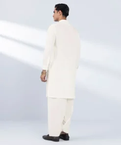 Fashion Sapphire Cotton Suit - Regular Fit White