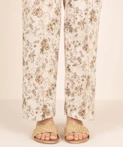 Clearance Sapphire Cotton Viscose Straight Pants Beige