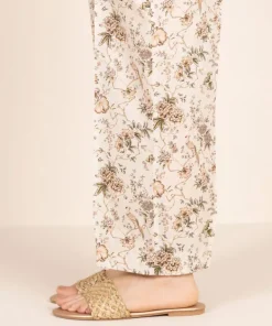 Clearance Sapphire Cotton Viscose Straight Pants Beige