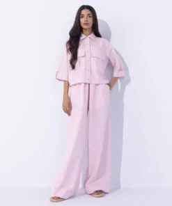 Online Sapphire Cropped Shirt With Cargo Pockets Lilac