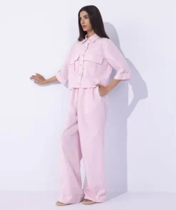 Online Sapphire Cropped Shirt With Cargo Pockets Lilac