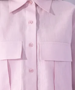 Online Sapphire Cropped Shirt With Cargo Pockets Lilac
