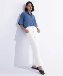 Online Sapphire Cropped Wide Leg Jeans White Wash