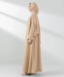 Best Sapphire Double Layered Abaya Set Beige