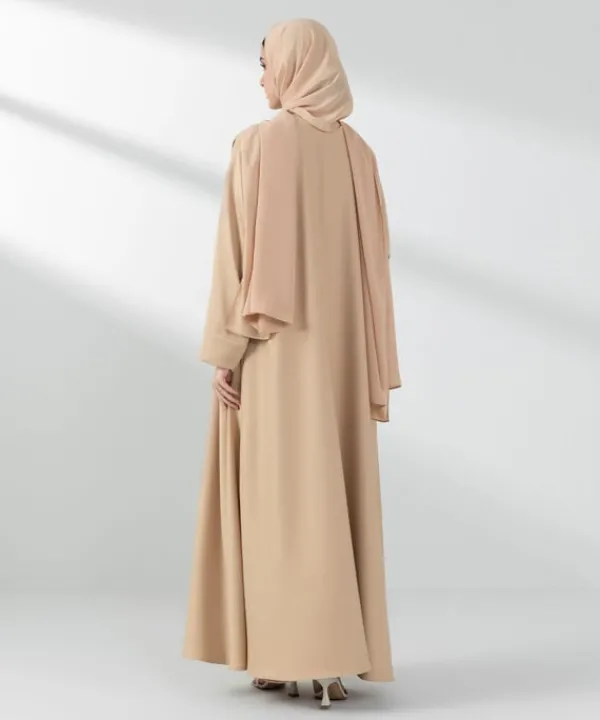 Best Sapphire Double Layered Abaya Set Beige