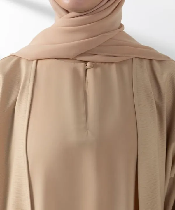 Best Sapphire Double Layered Abaya Set Beige