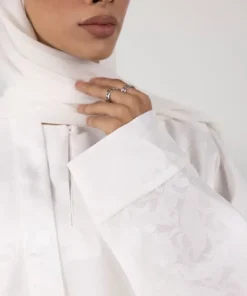 Fashion Sapphire Double Layered Abaya Set White
