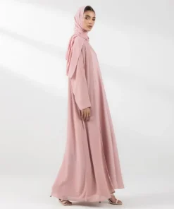 Fashion Sapphire Double Layered Abaya Set Pink