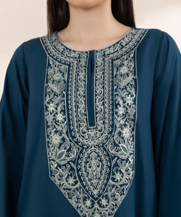 Best Sapphire Embroidered Arabic Lawn Shirt