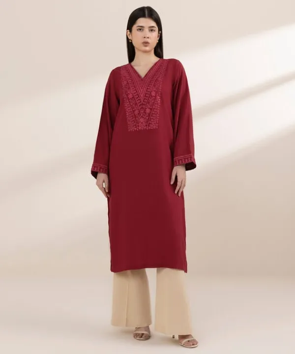 Sale Sapphire Embroidered Arabic Lawn Shirt