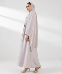 Outlet Sapphire Embroidered Button Through Abaya grey