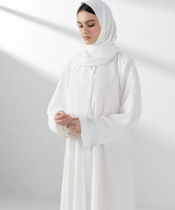 New Sapphire Embroidered Button Through Abaya Set
