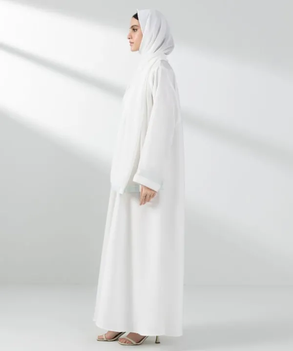 New Sapphire Embroidered Button Through Abaya Set