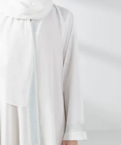 New Sapphire Embroidered Button Through Abaya Set