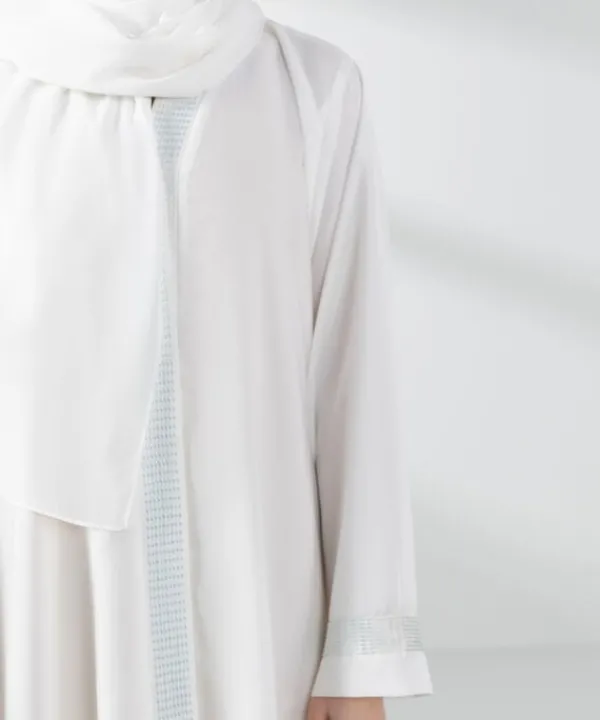 New Sapphire Embroidered Button Through Abaya Set