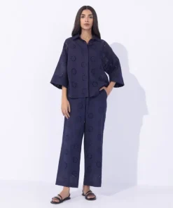 Discount Sapphire Embroidered Button Through Shirt Navy Blue