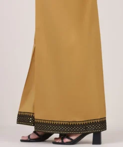 Hot Sapphire Embroidered Cambric Flared Pants