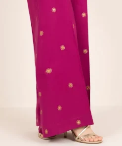 New Sapphire Embroidered Cambric Flared Pants Pink