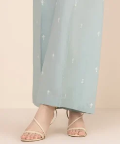 Discount Sapphire Embroidered Cambric Flared Pants Ice Blue