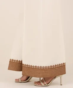 Online Sapphire Embroidered Cambric Flared Pants Beige
