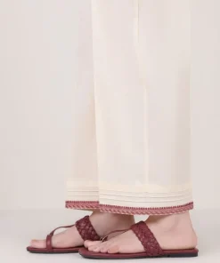 Clearance Sapphire Embroidered Cambric Straight Pants