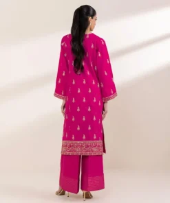 Clearance Sapphire Embroidered Cotton Jacquard Shirt Pink