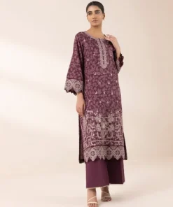 Fashion Sapphire Embroidered Cotton Satin Shirt Burgandy
