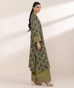 Online Sapphire Embroidered Cotton Satin Shirt Green