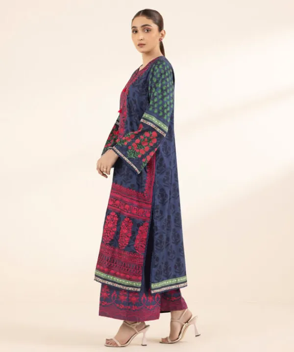 Sale Sapphire Embroidered Cotton Satin Shirt Blue