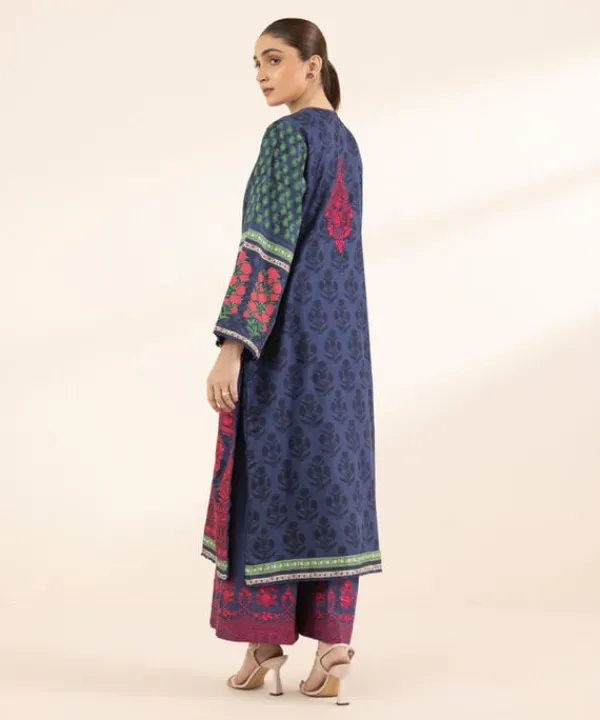 Sale Sapphire Embroidered Cotton Satin Shirt Blue